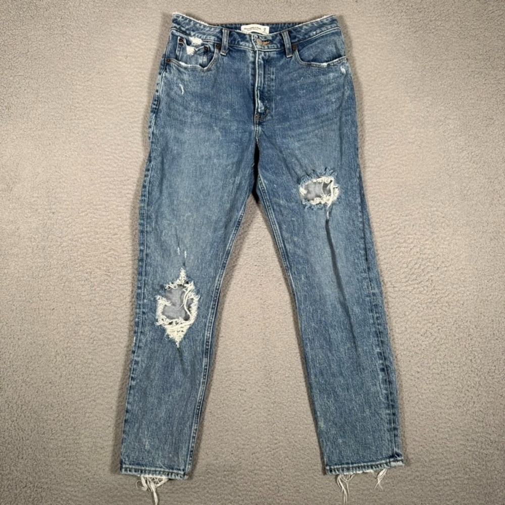 Abercrombie & Fitch Jeans Womens 6R 28x26 High Rise Mom Curve Love Distressed